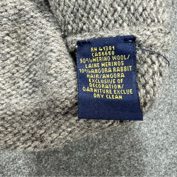 Polo Ralph Lauren Sweater Sz XL Gray Merino Wool Angora Pullover Jumper Classic - Picture 5 of 7
